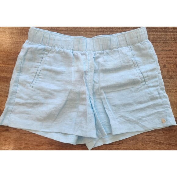 Lilly Pulitzer Shorts Womens Large Lilo Linen Celestial White Summer Pull On - Picture 1 of 14